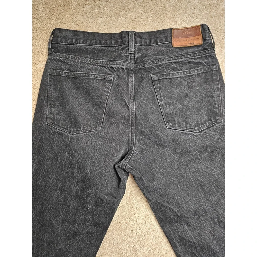 J.Crew 1040 Straight Fit Japanese Kaihara Denim Jeans Black 32x34 (31.5)